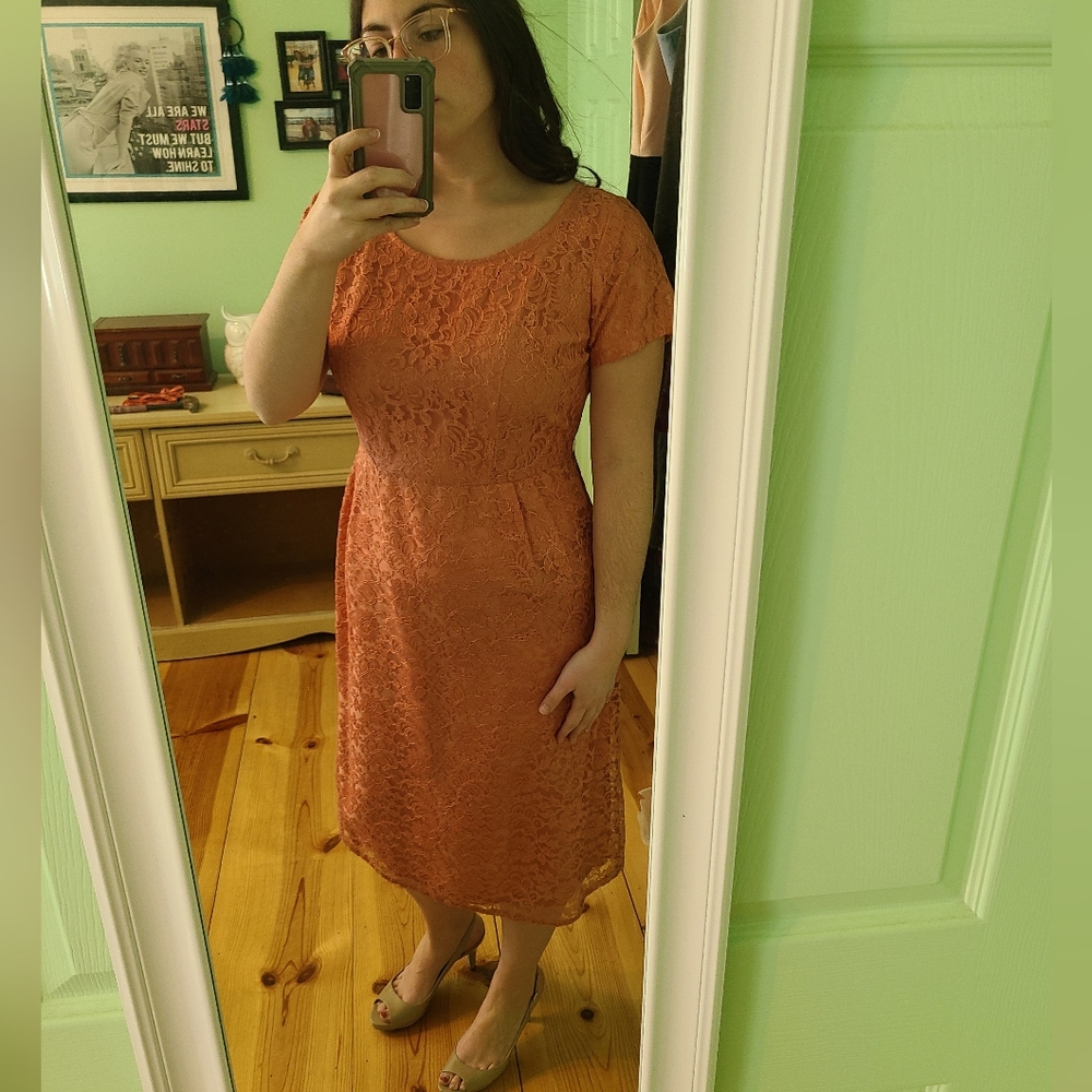 VINTAGE! 1940's Everyday Dress- Pink